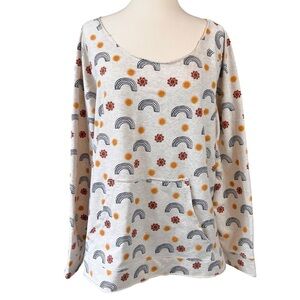 EVY'S TREE THE WINNIE BEIGE MULTICOLOR ARCHES, SUNS KANGAROO POCKET Sweatshirt